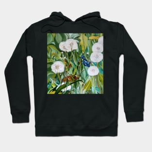 Grasshoppers and Dandelions (Oil Painting) Hoodie